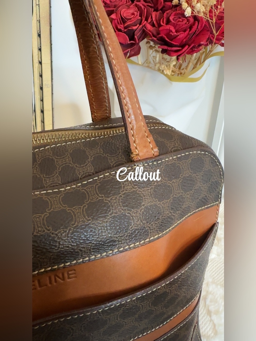 Celine Brown & Tan Signature Coated Canvas Briefcase - Picture 4 of 10